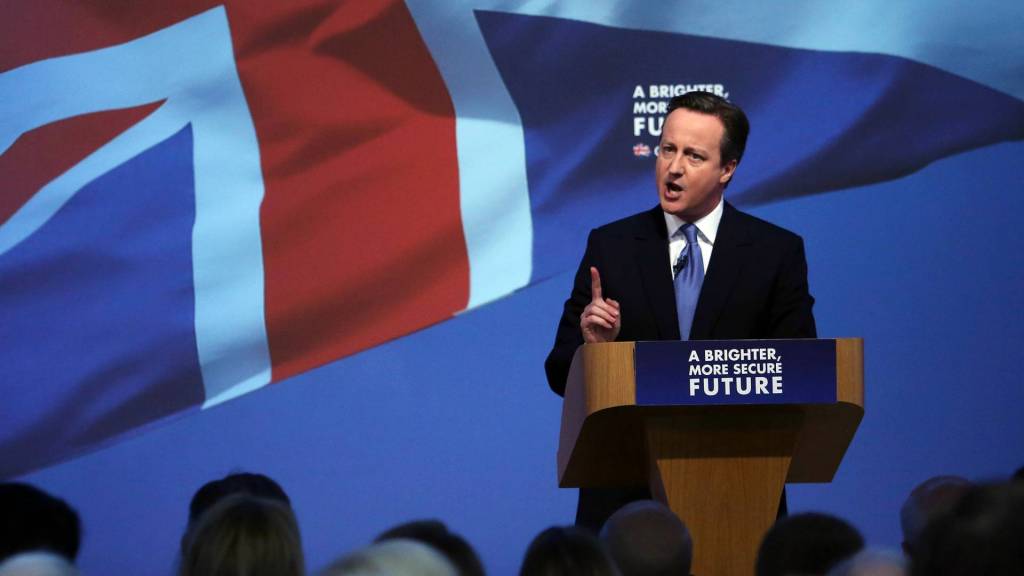 U.K. Prime Minister And Leader Of The Conservative Party David Cameron Launches Party's General Election Manifesto