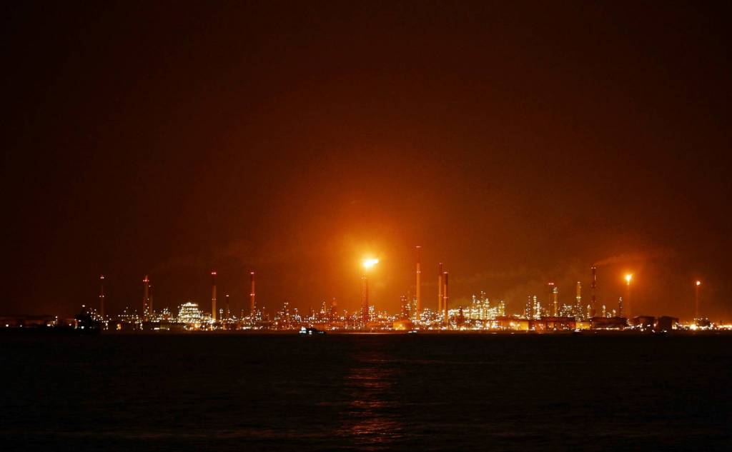 FILE PHOTO: A general view of Royal Dutch Shell's Pulau Bukom offshore petroleum complex in Singapore