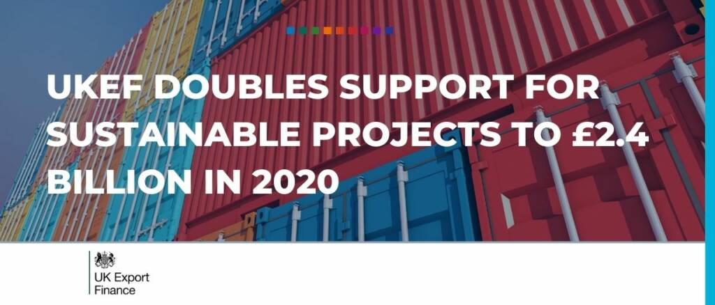 UKEF doubles support for sustainable projects to 2.4 billion in 2020