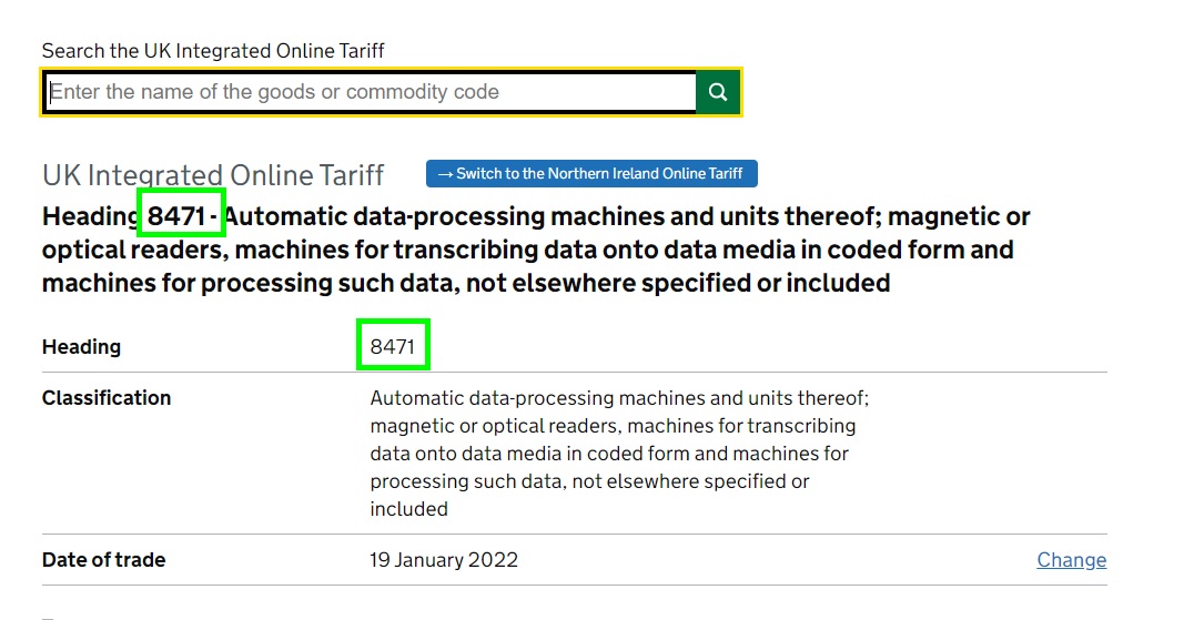 The UK integrated online tariff tool can help with HTS code lookups