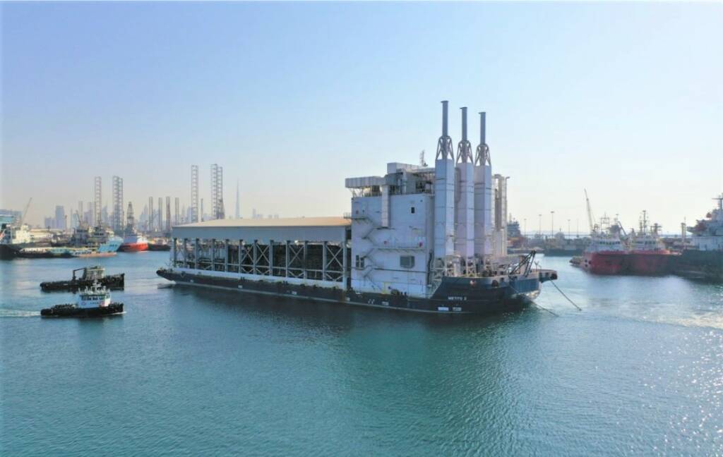 Floating desalination barges