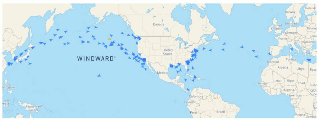 snapsohot of 212 container vessels